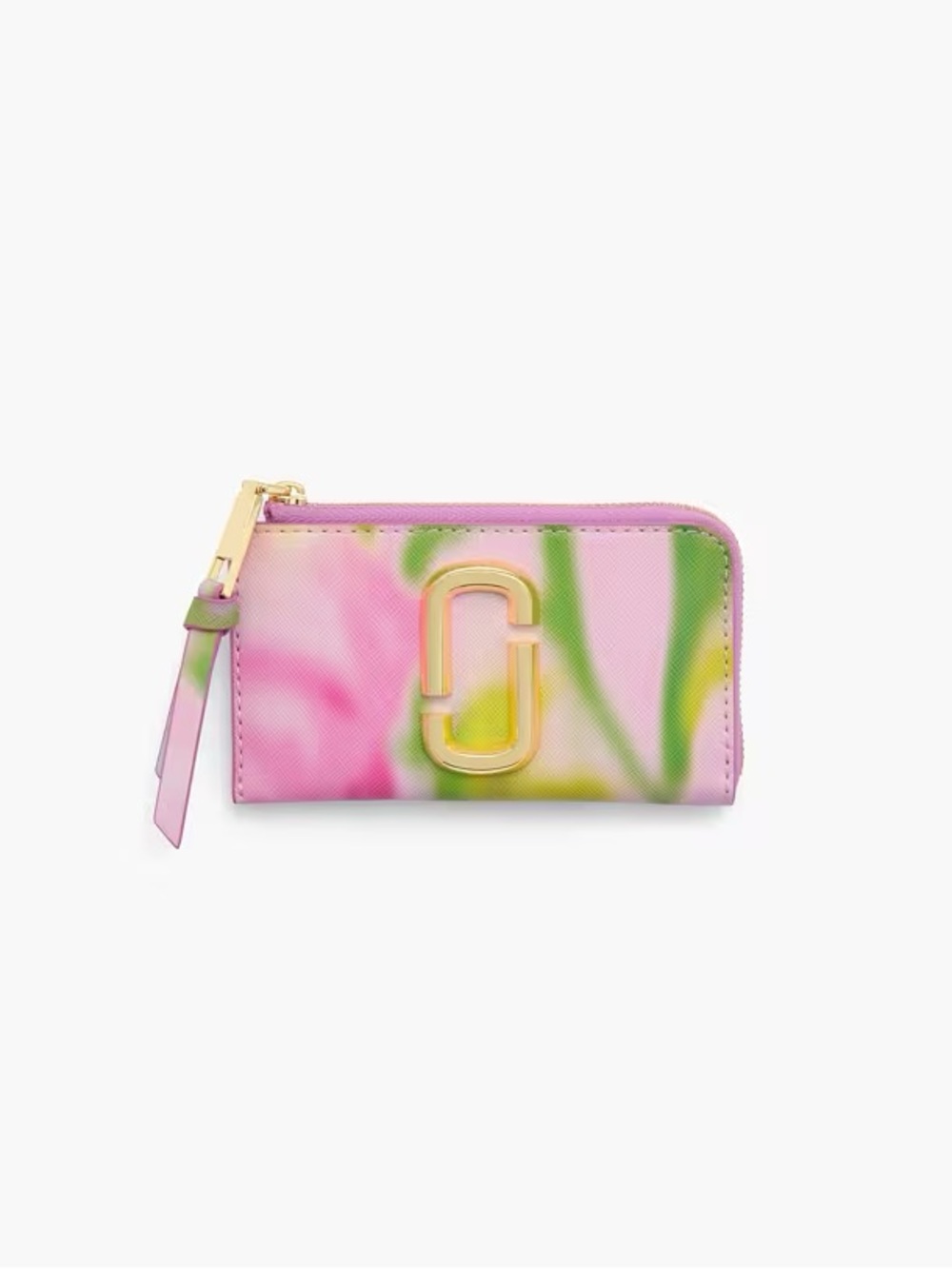 MARC JACOBS THE BLURRED FLORAL SNAPSHOT TOP ZIP WALLET